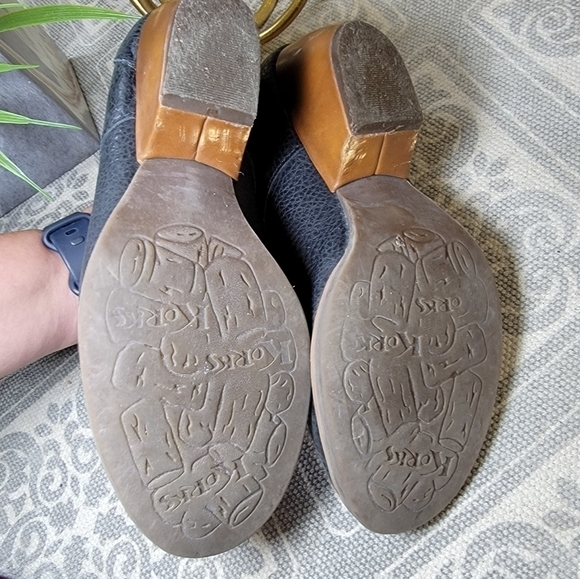 Kork-Ease | 6.5 Black Pebbled Leather Ankle Boots Monks Strap - Picture 12 of 16